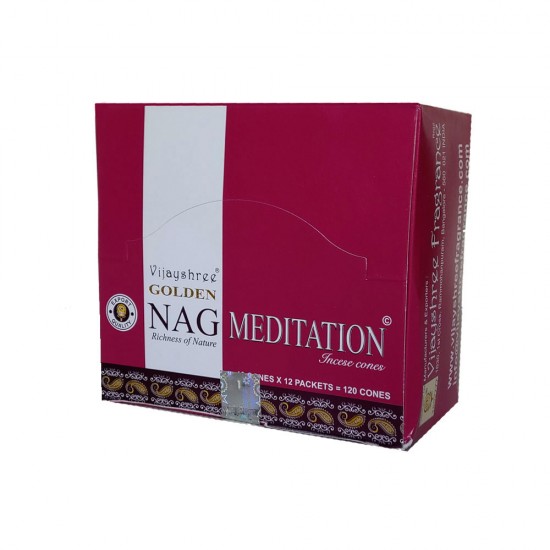Kadzidło szczęścia - Golden Nag meditation stożkowe
